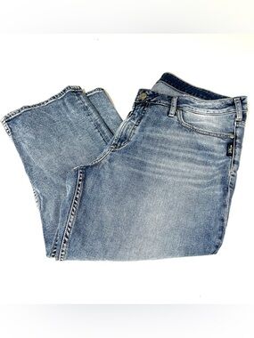 Silver Jeans Women’s Size Sz18/L22 1/2 Suki Capris Medium Wash Denim Blue #3671
